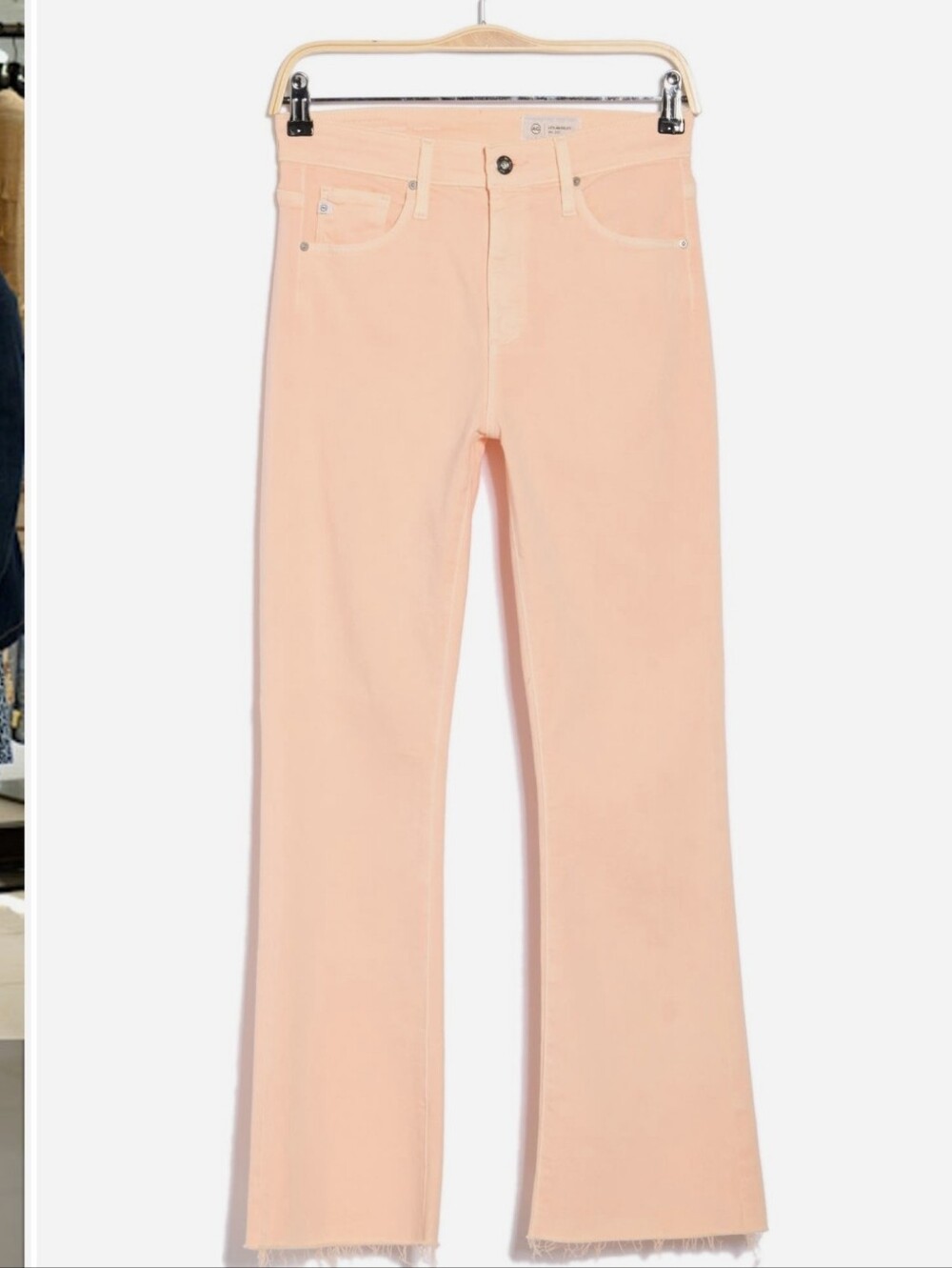 AG Jeans Farrah Boot Crop High-Rise Bootcut Cloud Soft Denim In Mellow Peach 28